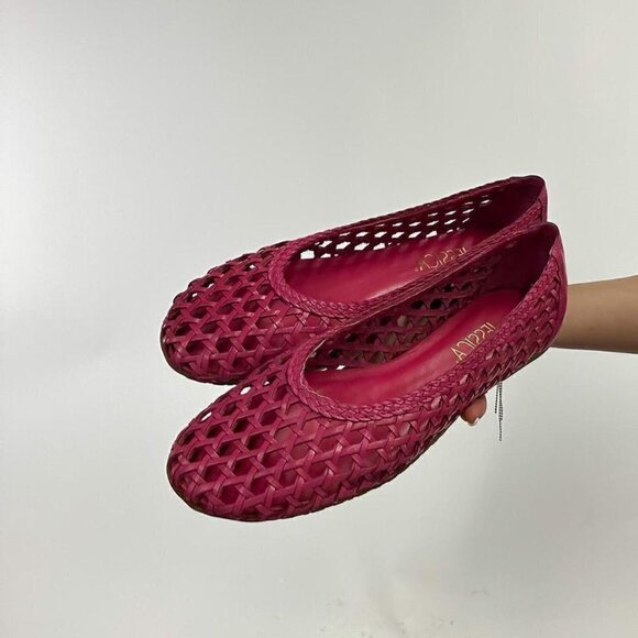 Pink weaved ballerina flats by Jessica - Picture 4 of 8